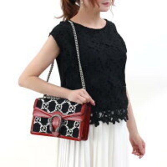 Gucci Dionysus Tiger Shoulder Bag Red Black - Picture 2 of 6